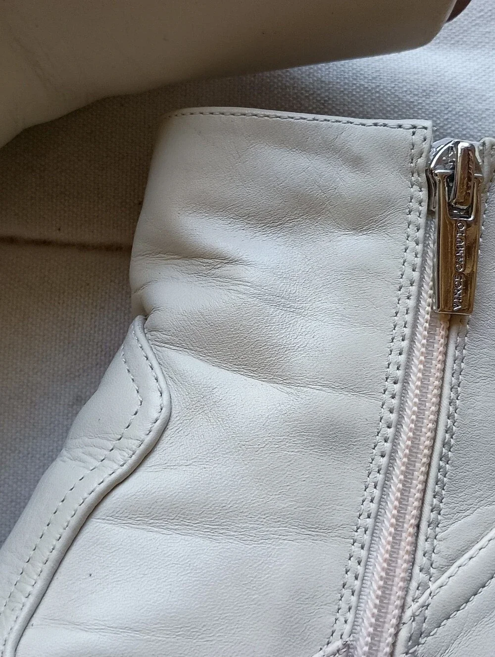 Vince Camuto Women’s Cream Ankle Boots - Minimal Square Toe Chelsea Style_9